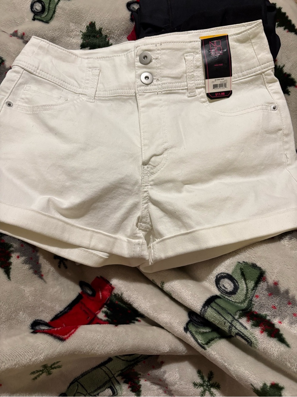 No Boundaries White High-Rise Cuffed Jean Shorts